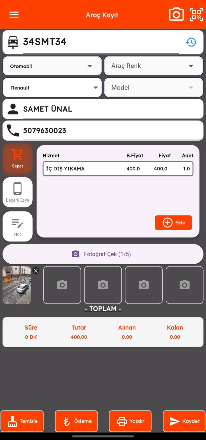 BiYıkama Mobil Uygulama Ekranı